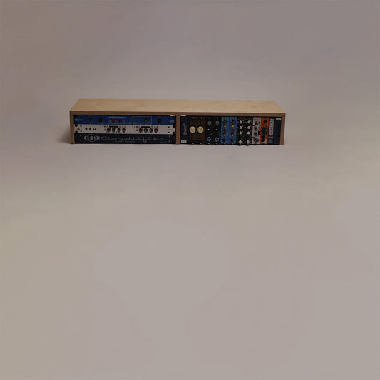 In-stock Double Bay desktop rack, 3U x 2, Natural