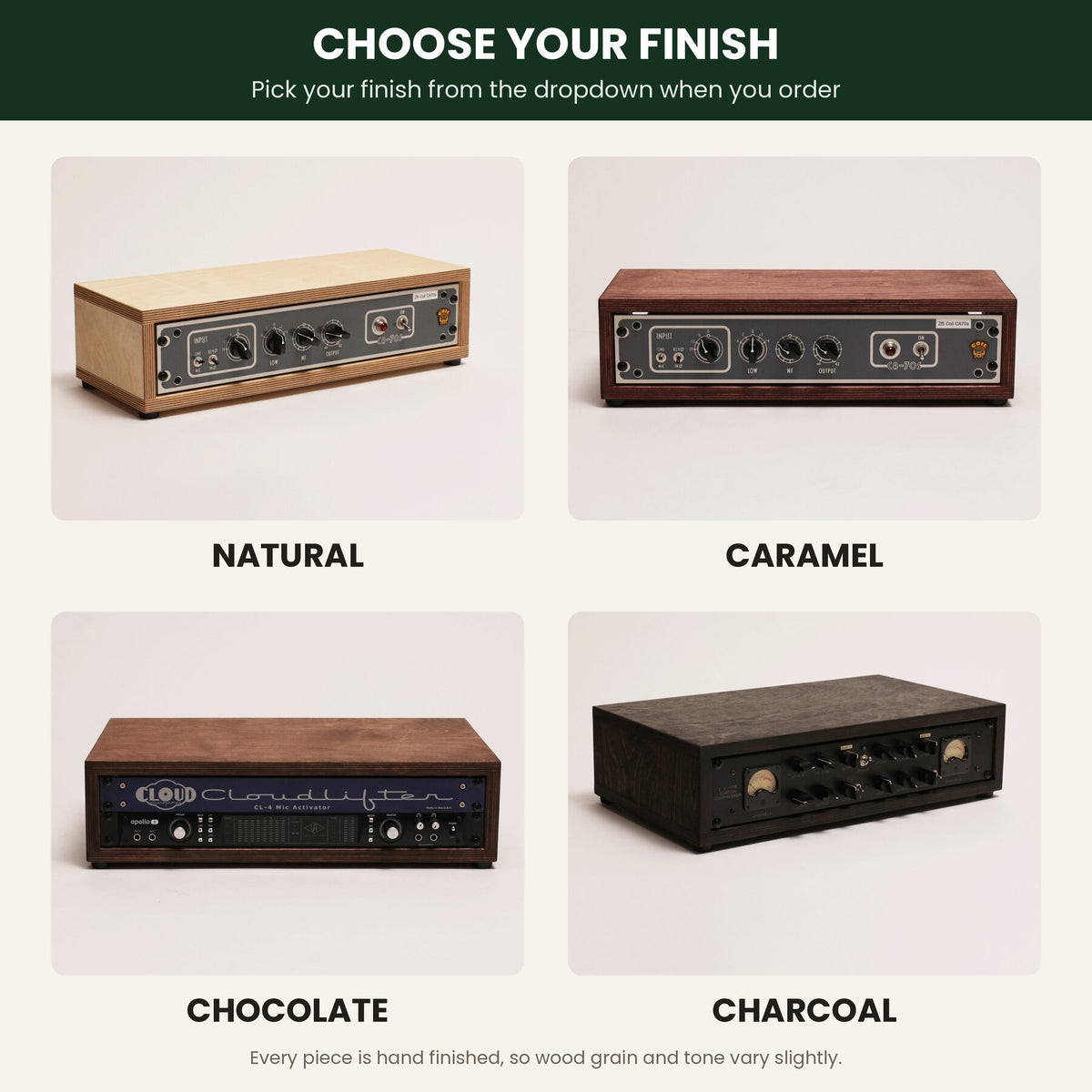 Studio rack finish options